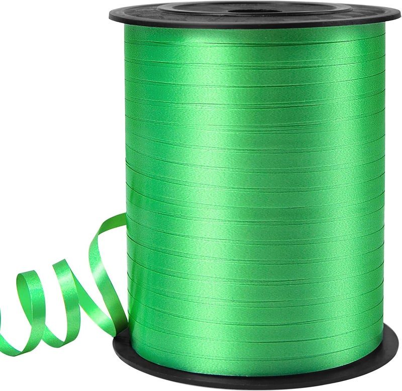 VISPAD Dark Green Curling Ribbon - 500 Yard, Curly, Thin 3/16" Gift Ribbon for Wrapping, Balloons & Floristry - Image 1